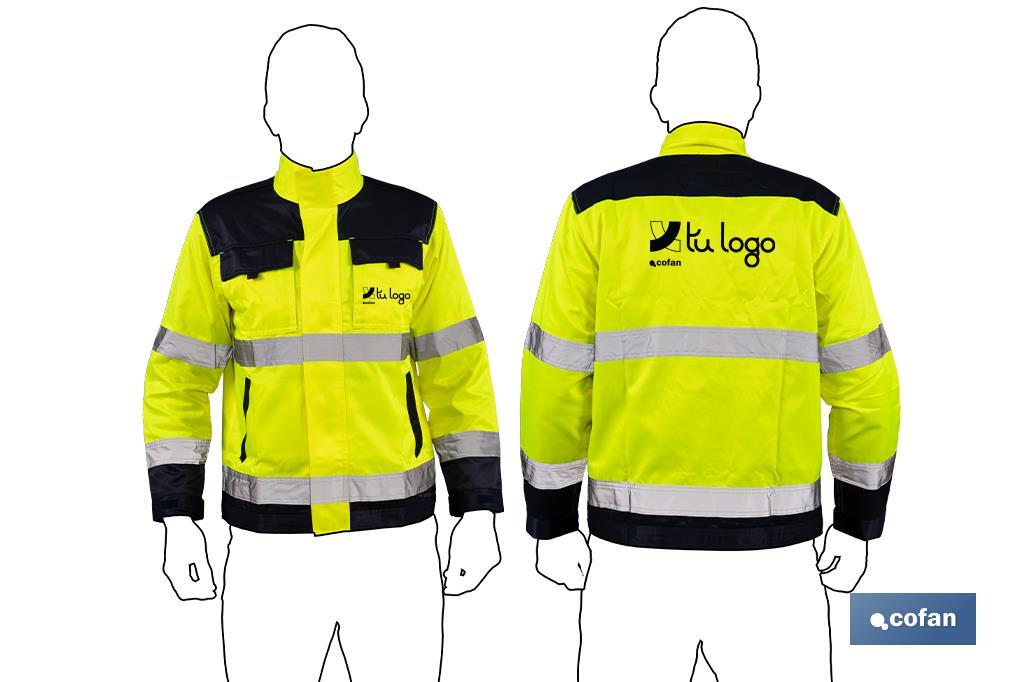 High visibility jacket | Available sizes from S to XXXL | Yellow and navy blue - Cofan